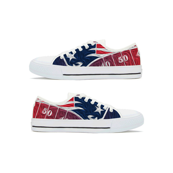 Women's New England Patriots Low Top Canvas Sneakers 004